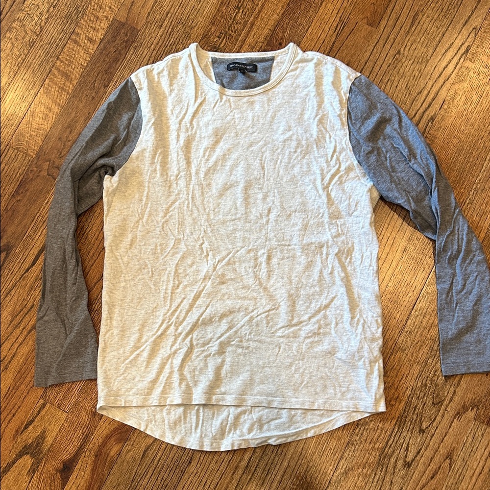 Banana republic Gray and Cream Long Sleeve Shirt
